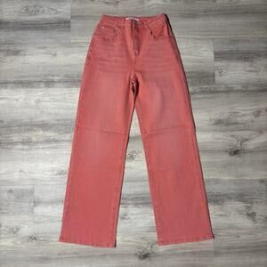 Pink/Orange Hdlte XS high-waisted straight-leg denim jeans